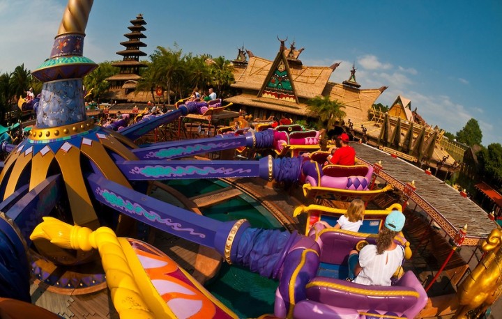 The Magic Carpets of Aladdin ride, Adventureland, Magic Kingdom, Walt Disney World, Orlando, Florida USA