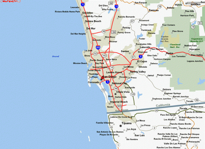 San Diego CA map