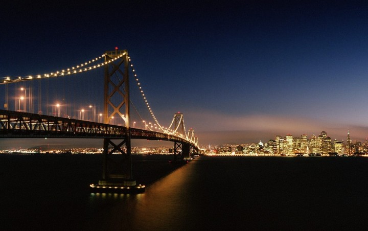San Francisco, California Bay Bridge Evening